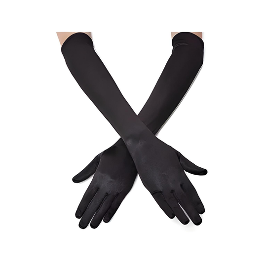 GUANTES DE TELA LARGO NEGRO