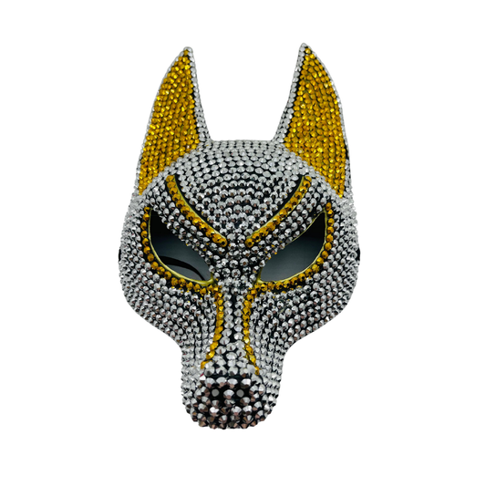 MASCARA DE ANUBIS CON PERLAS BRILLANTES
