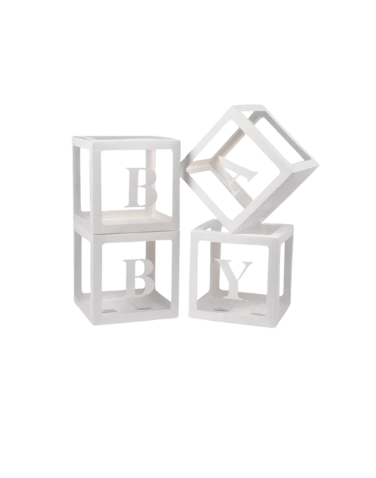 SET DE CAJAS DECORATIVAS BABY X4 BLANCA