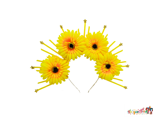 TIARA DE GIRASOLES AMARILLOS