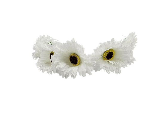 TIARA DE GIRASOLES BLANCOS
