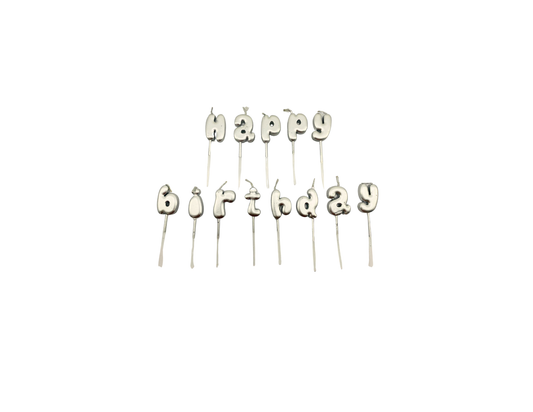 VELA LETRAS HAPPY BIRTHDAY PLATEADA