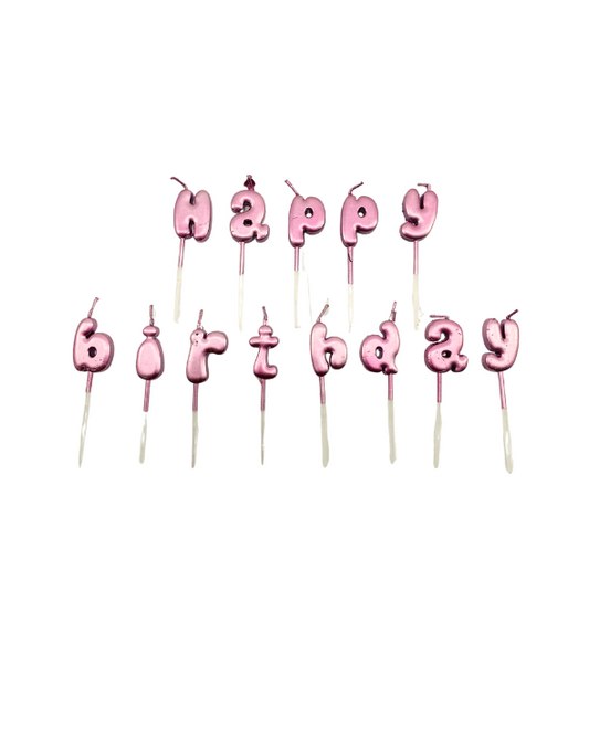 VELA LETRAS HAPPY BIRTHDAY ROSADA