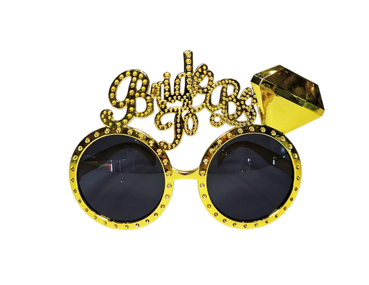 GAFAS BRIDE TO BE CON ANILLO DORADA