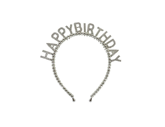 TIARA HAPPY BIRTHDAY PERLAS PLATEADA "C1"