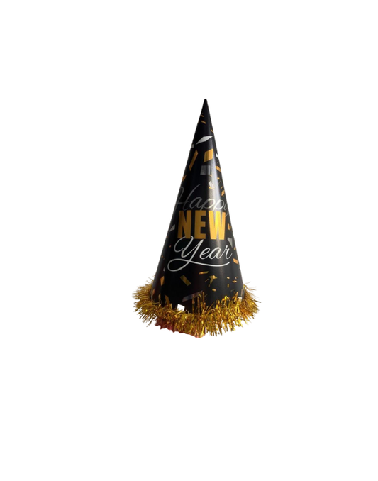 GORRO CARTON HAPPY NEW YEAR NEGRO
