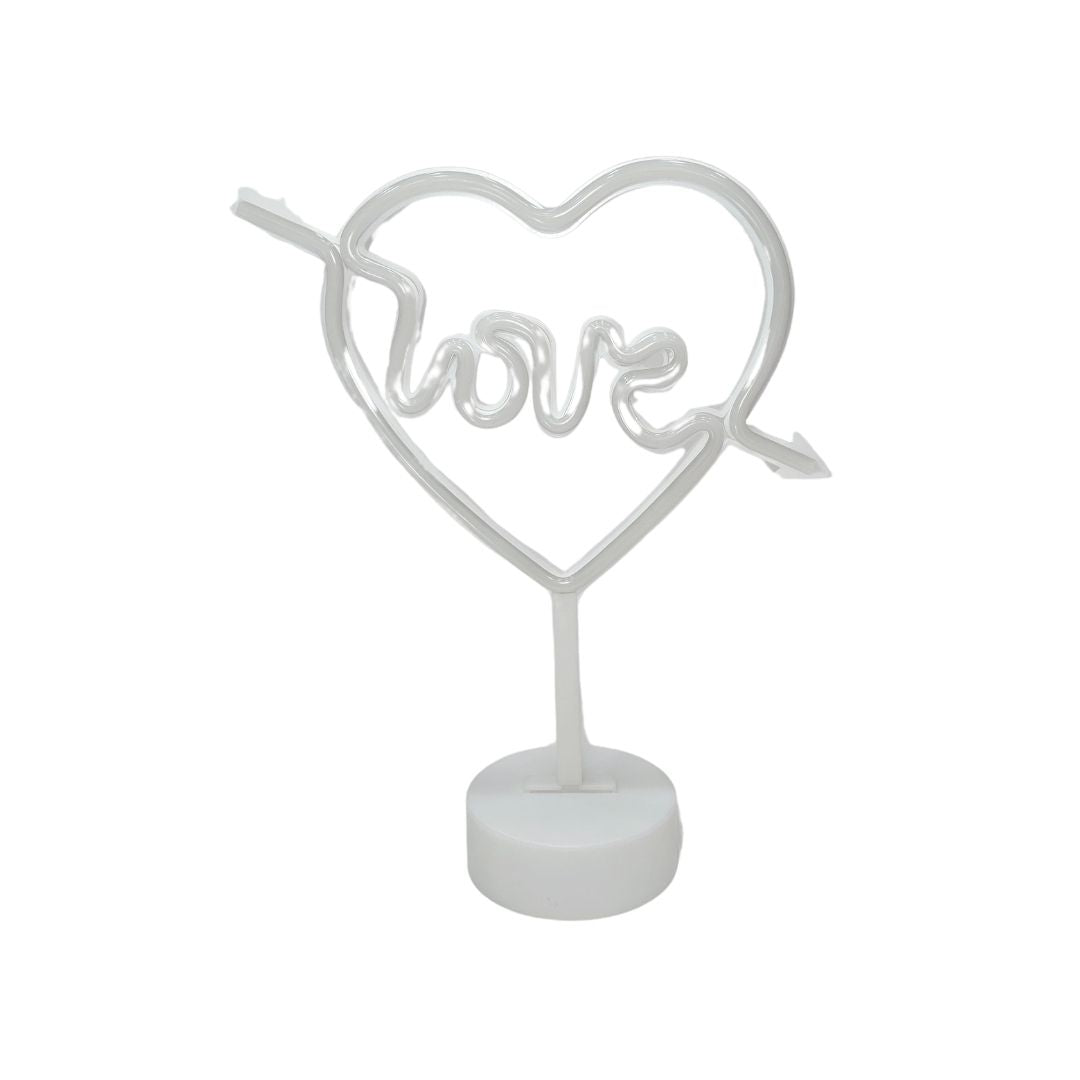 LAMPARA SILUETA CORAZON LED AMARILLO