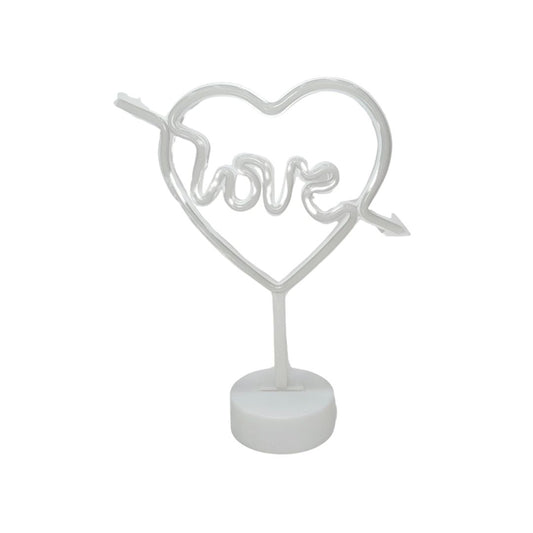 LAMPARA SILUETA CORAZON LED AMARILLO
