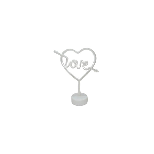 LAMPARA SILUETA CORAZON LED AMARILLO