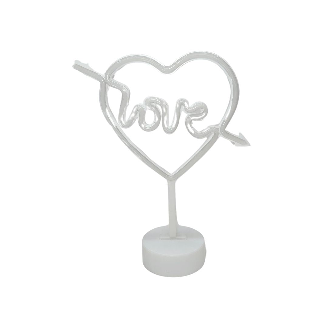 LAMPARA SILUETA CORAZON LED FUCSIA