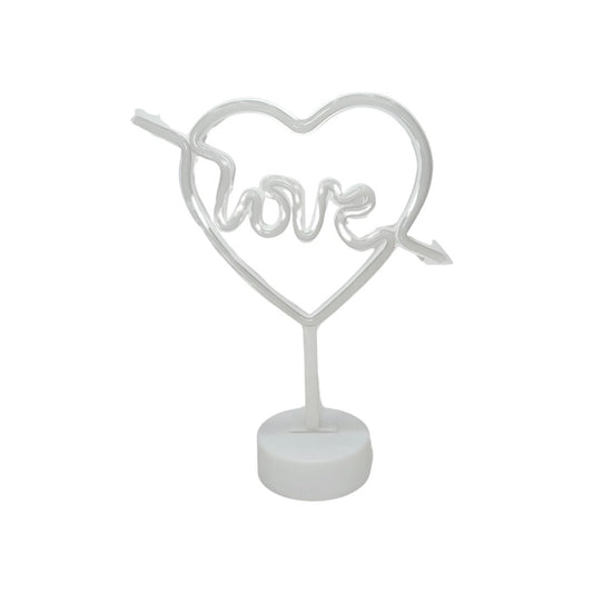 LAMPARA SILUETA CORAZON LED FUCSIA