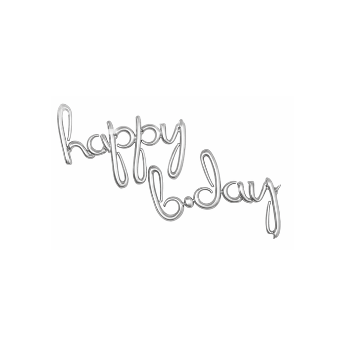 GLOBO CURSIVO HAPPY B DAY DORADO