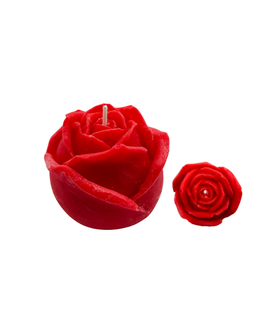 VELA ROSA CON AROMA EN ACETATO ROJA