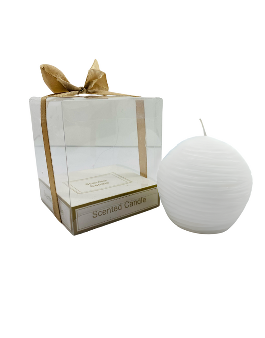 VELA REDONDA CON AROMA EN ACETATO BLANCA