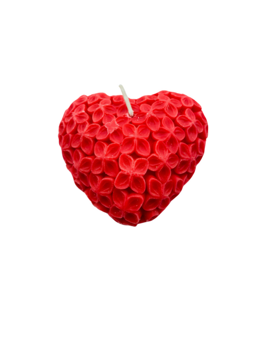 VELA CORAZON CON AROMA EN ACETATO ROJA