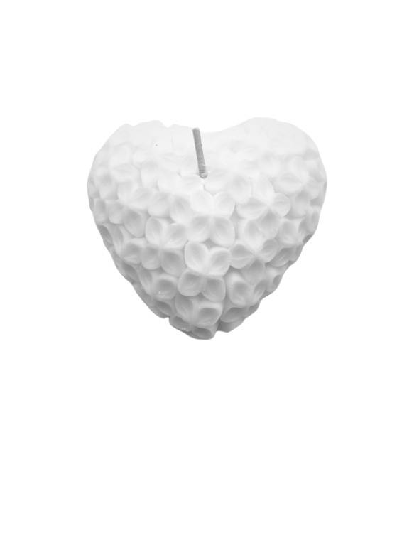 VELA CORAZON CON AROMA EN ACETATO BLANCA
