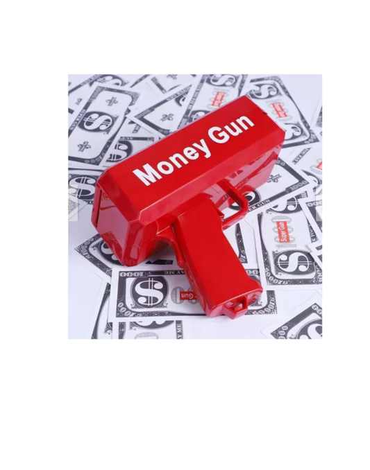 PISTOLA DE BILLETES DE DOLARES ROJA
