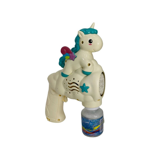 BURBUJERO PISTOLA DE UNICORNIO AZUL