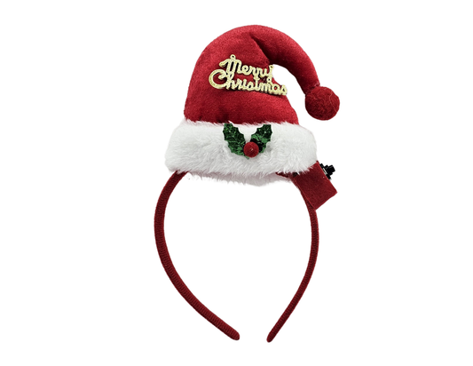 TIARA GORRITO DOBLADO MERRY CHRISTMAS CON LUCES ROJA