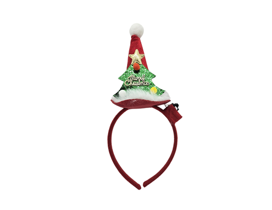 TIARA ARBOLITO MERRY CHRISTMAS CON LUCES
