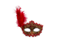 ANTIFAZ VENECIANO CON PLUMA LATERAL ROJA