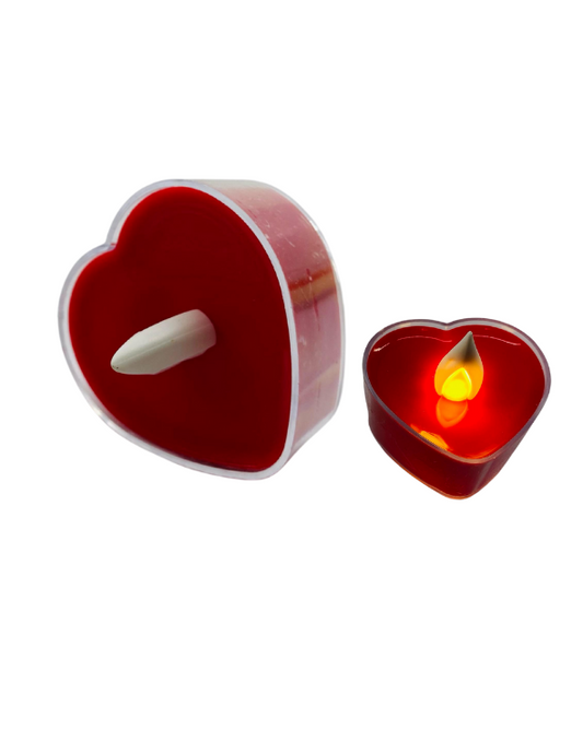 VELA LED CORAZON ROJO "A"