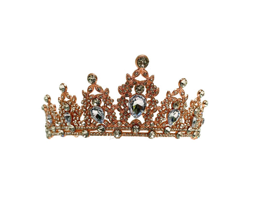 TIARA PRINCESA CON PIRAMIDES ROSADA