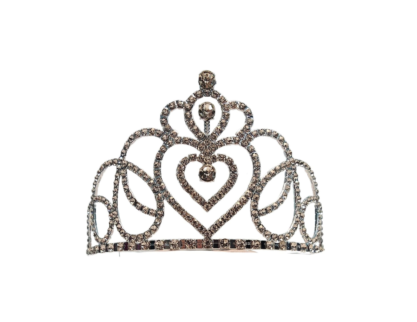 TIARA PRINCESA ARABESCOS DE CORAZON PLATA