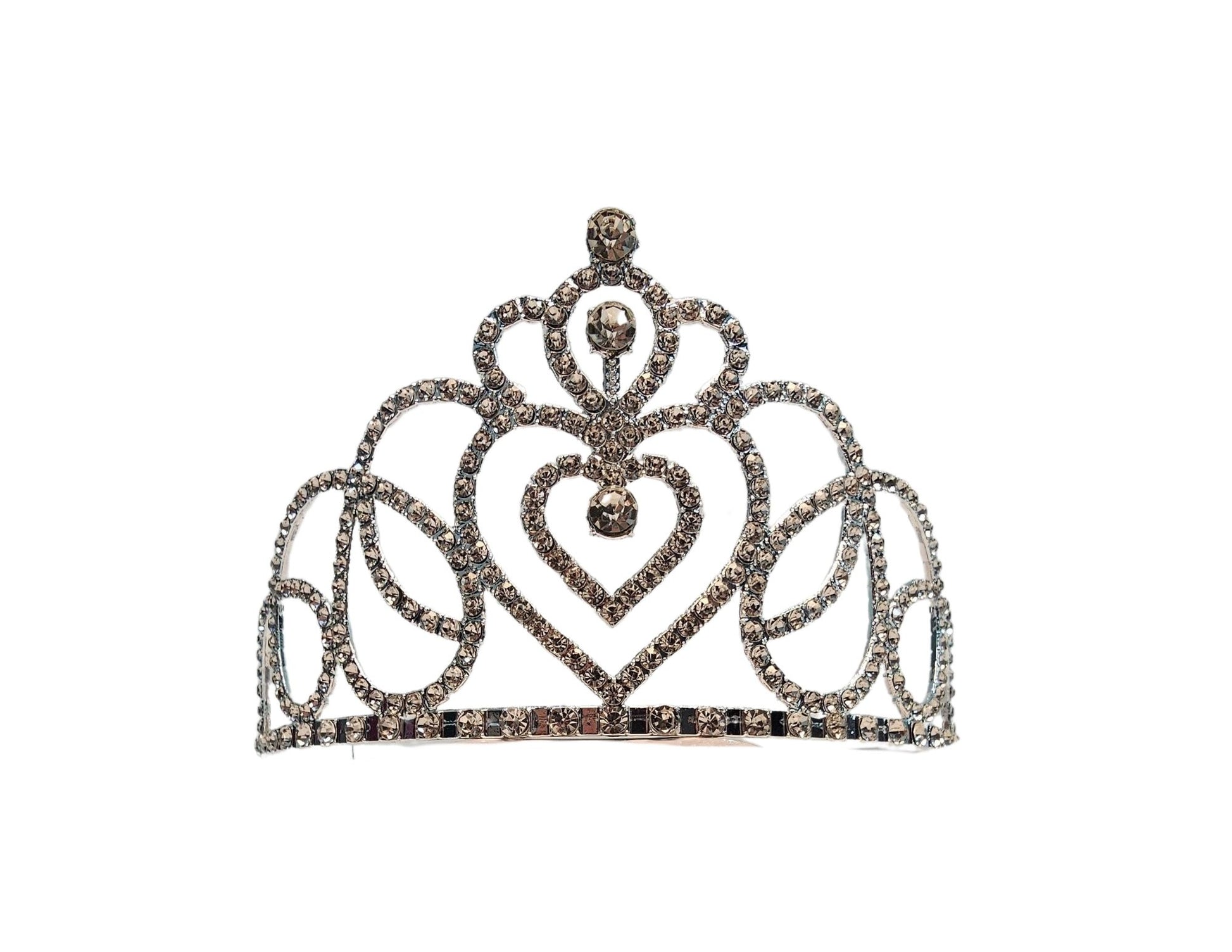 TIARA PRINCESA ARABESCOS DE CORAZON PLATA