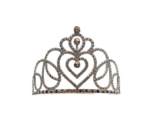 TIARA PRINCESA ARABESCOS DE CORAZON PLATA