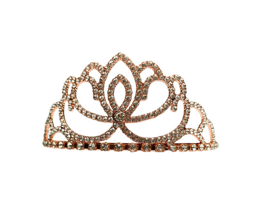 TIARA PRINCESA ARABESCOS DE FLOR ROSADA