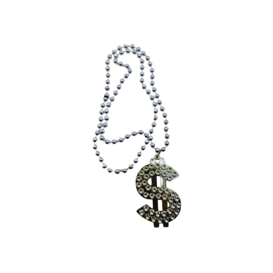 COLLAR SIGNO PESOS GRANDE PLATEADO