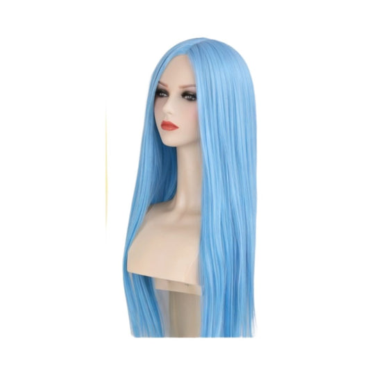 PELUCA LARGA LISA AZUL CLARO