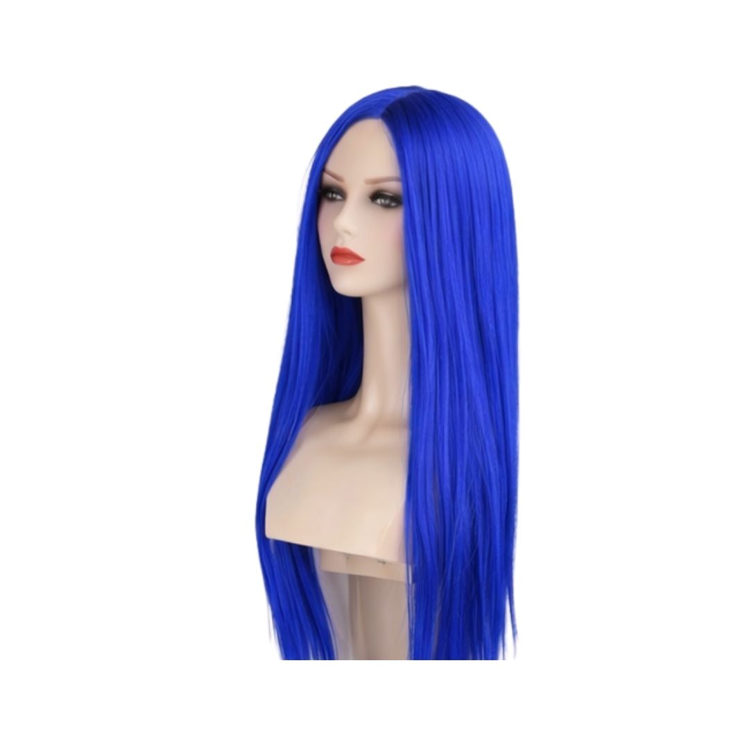PELUCA LARGA LISA AZUL REY