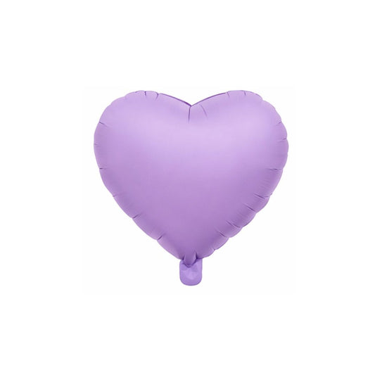 GLOBO DE CORAZON MEDIANO MATE LILA - 18"