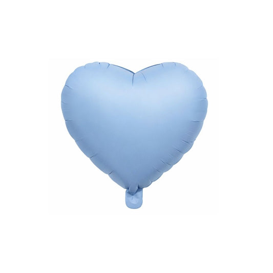 GLOBO DE CORAZON MEDIANO MATE AZUL - 18"