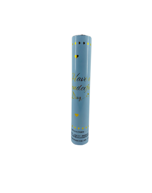 LANZA CONFETI 30 CM AZUL PASTEL