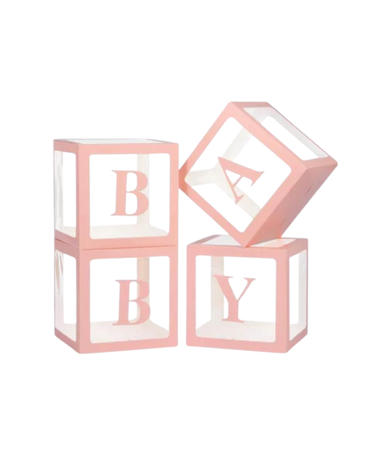 SET DE CAJAS DECORATIVAS BABY X4 ROSADA