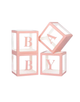 SET DE CAJAS DECORATIVAS BABY X4 ROSADA