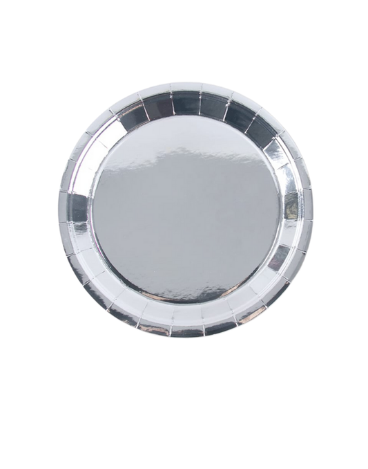 PLATO PLATEADO DE CARTON X10 "A"