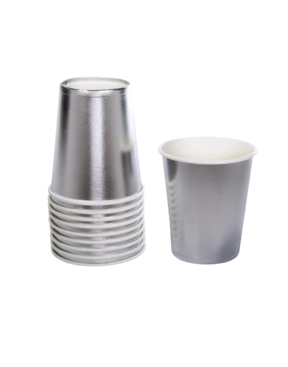 VASO PLATEADO DE CARTON X10 "A"