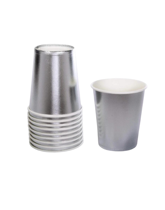 VASO PLATEADO DE CARTON X10 "A"