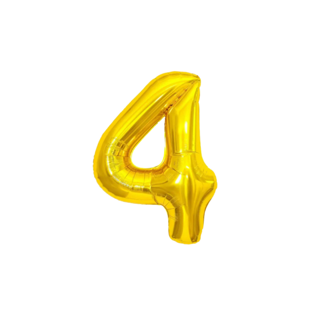 GLOBO MET. MEDIANO NUMERO 4 DORADO