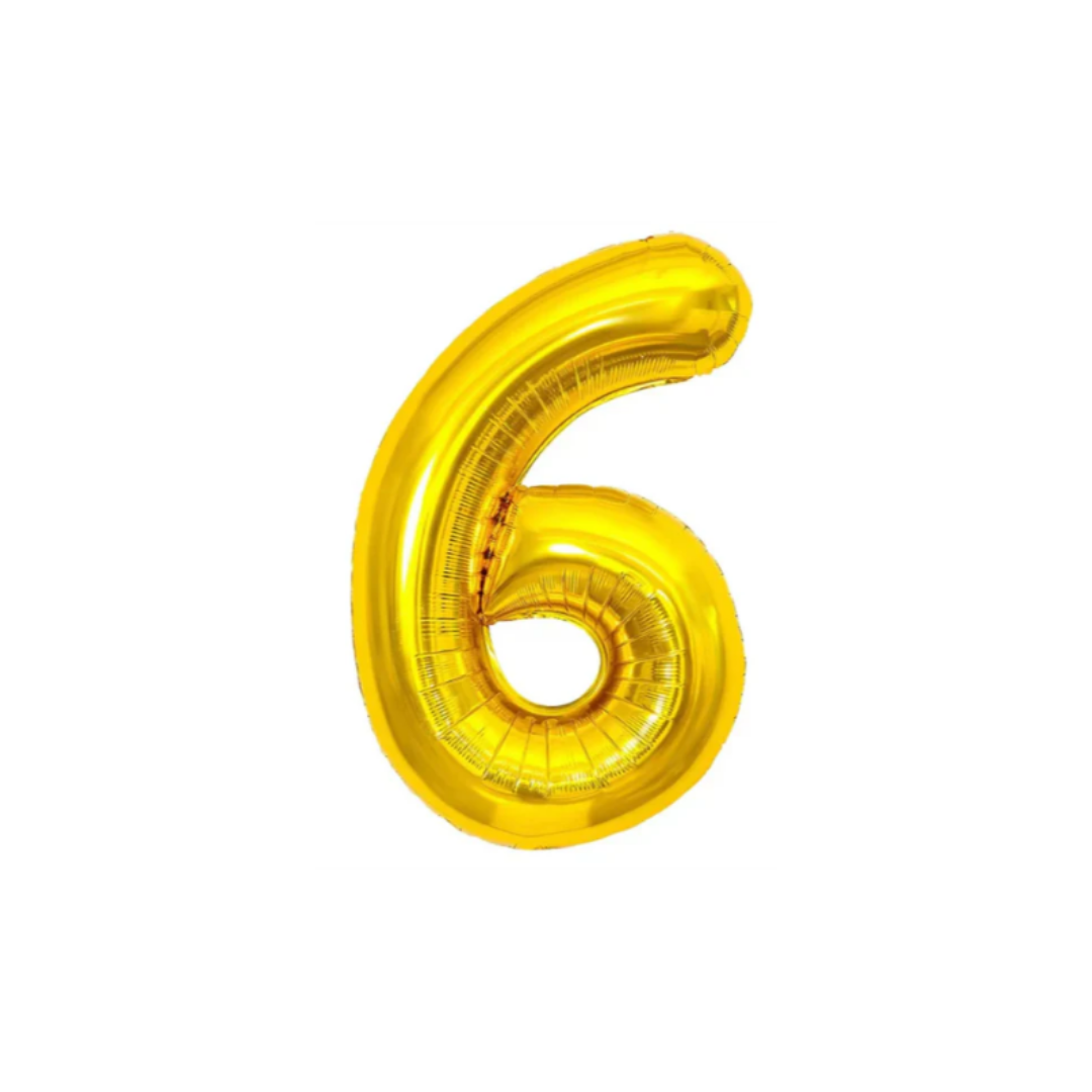 GLOBO MET. MEDIANO NUMERO 6 DORADO