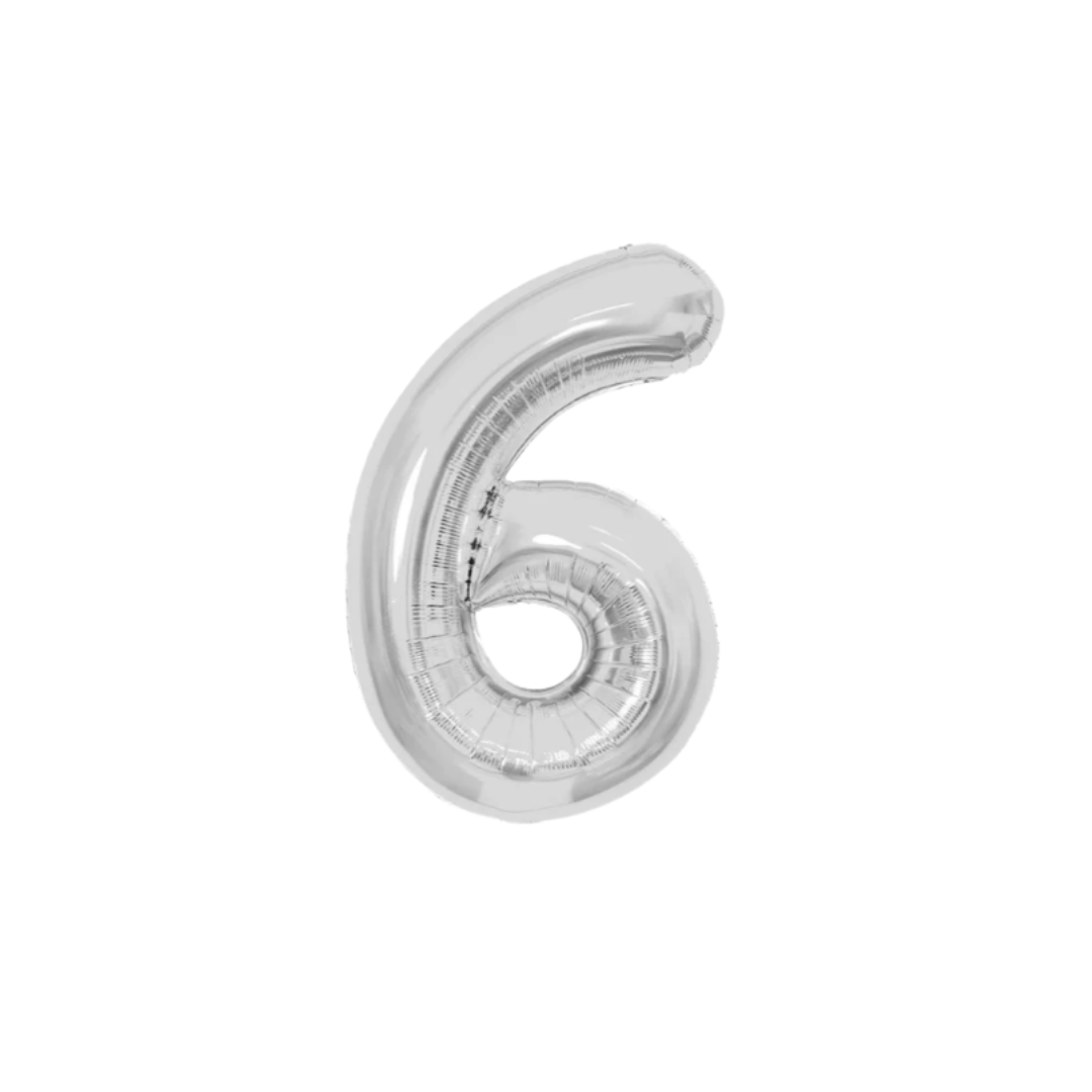 GLOBO MET. MEDIANO NUMERO 6 PLATA