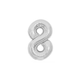 GLOBO MET. MEDIANO NUMERO 8 PLATA