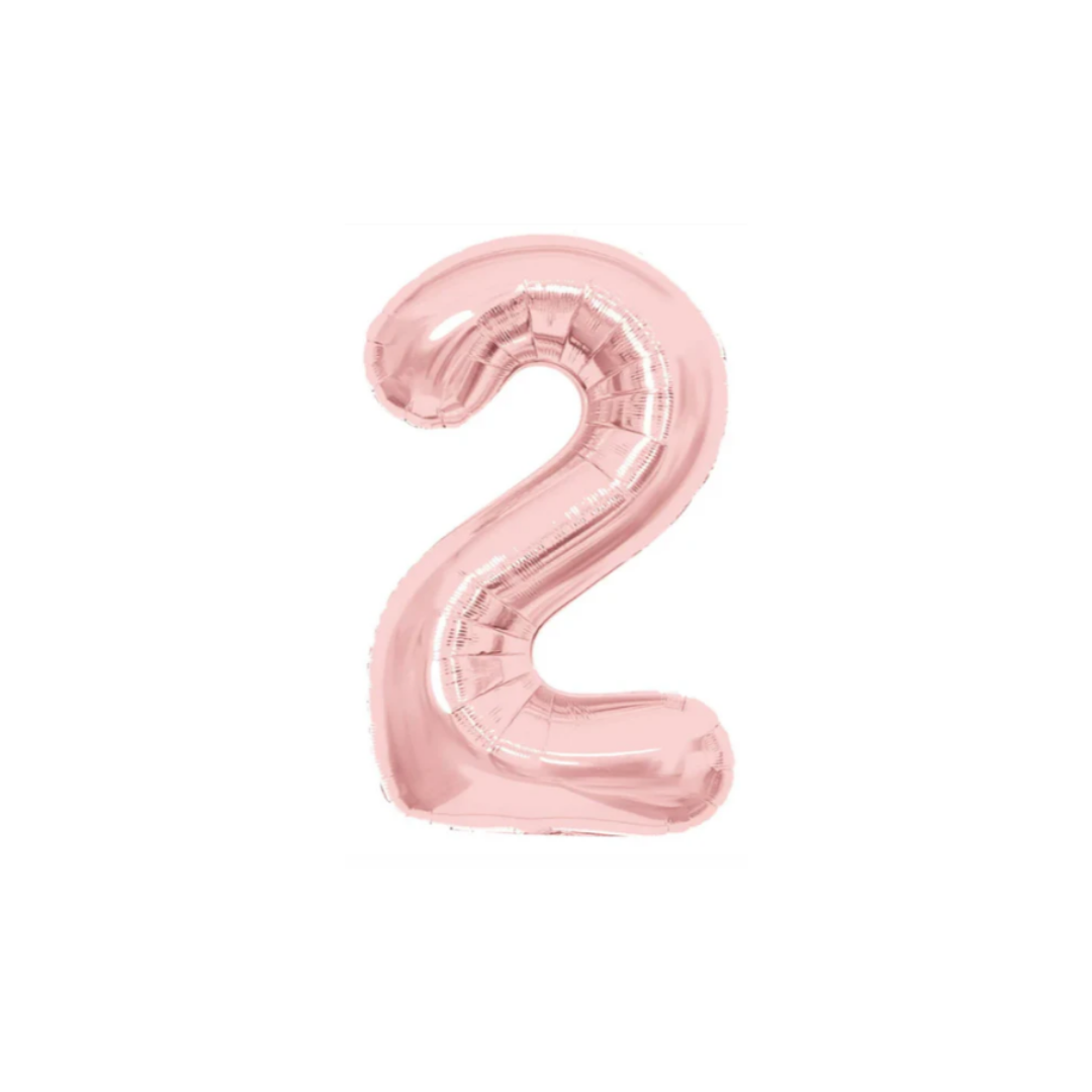 GLOBO MET. MEDIANO NUMERO 2 ORO ROSA