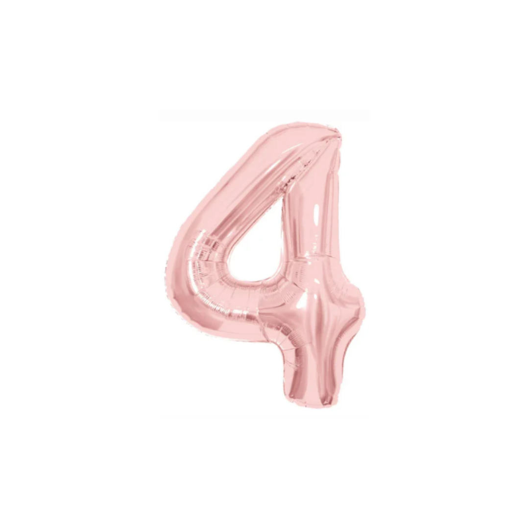 GLOBO MET. MEDIANO NUMERO 4 ORO ROSA