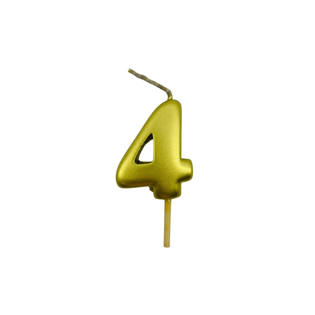 VELA MEDIANA NUMERO 4 DORADO