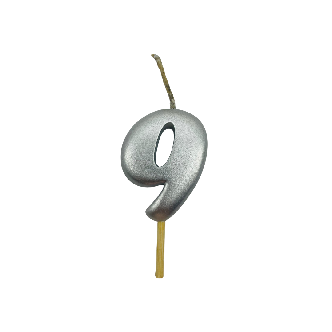 VELA MEDIANA NUMERO 9 PLATA